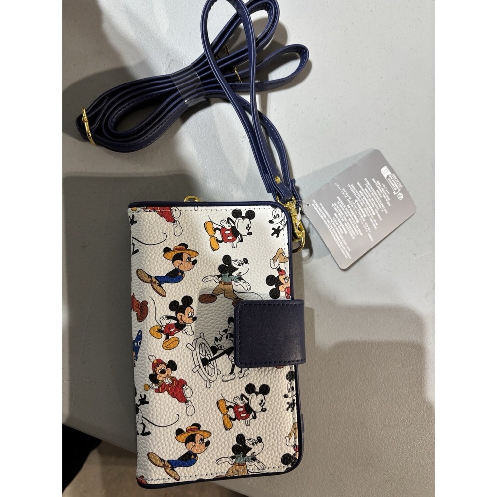 2025 Disney Parks Mickey Through The‎ Years Wallet Crossbody Bag  AOP NWT